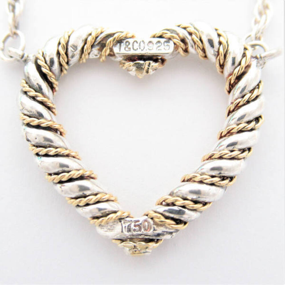 Tiffany CoTiffanyTwisted Heart Sterling SilverGoldFinished - Picture 4 of 5